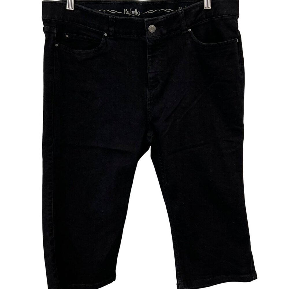 Rafaella Weekend Capri Pants Size 14 Black Classic Contemporary Casual Comfort
